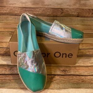 New Toms Green, Blue, & Silver